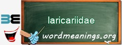 WordMeaning blackboard for laricariidae